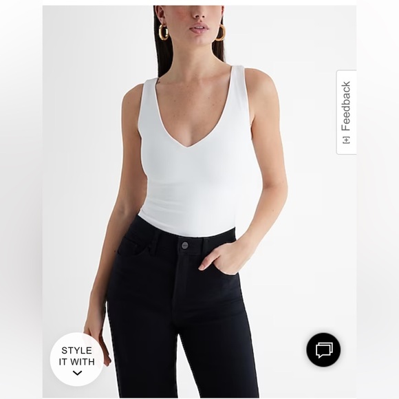 Express Body Contour V-Neck Bodysuit - Picture 1 of 6